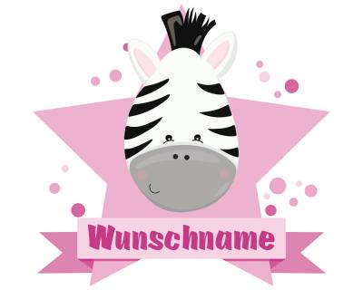 Buntes Wandtattoo Trschild  Ses Zebra 