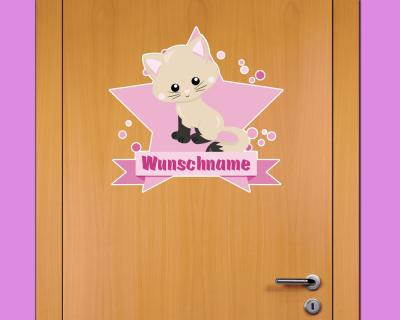 Buntes Wandtattoo Trschild 