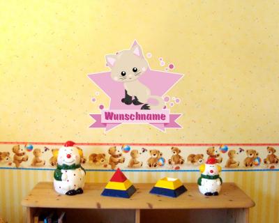 Buntes Wandtattoo Trschild 