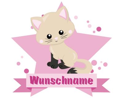 Buntes Wandtattoo Trschild  Se Katze 