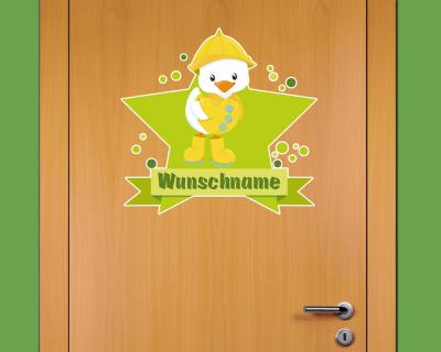Buntes Wandtattoo Türschild 