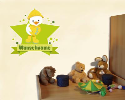 Buntes Wandtattoo Türschild 