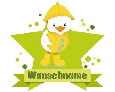 Buntes Wandtattoo Trschild  Kleines Entchen 
