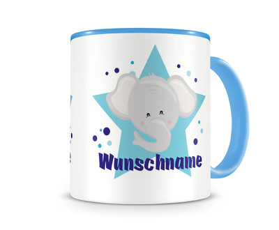 Tasse mit einem lustigem Elefant als Motiv
