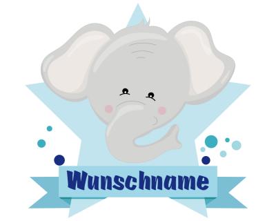 Lustiger Elefant Aufkleber mit Namen