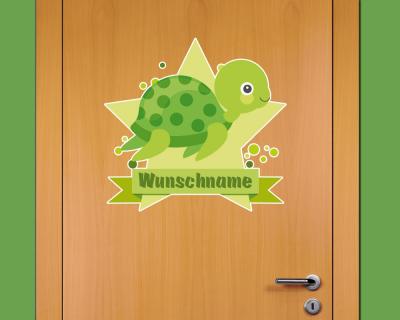 Buntes Wandtattoo Türschild 