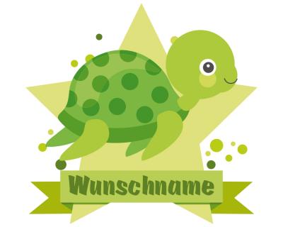 Buntes Wandtattoo Trschild  Schildkrte 