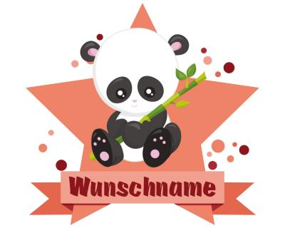 Buntes Wandtattoo Trschild  Baby Panda Br 