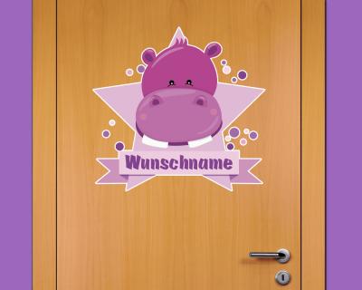 Buntes Wandtattoo Trschild 