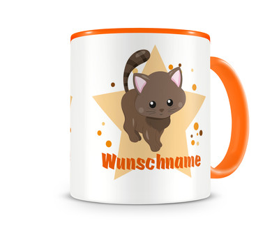 Tasse mit einer Katze als Motiv