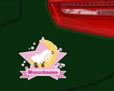 Schlaf Schaf Aufkleber mit Namen - Ansicht 3