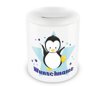 Spardose mit einer Baby Pinguin als Motiv