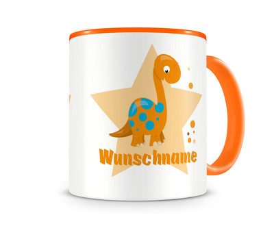 Tasse mit einem Dino Langhals als Motiv