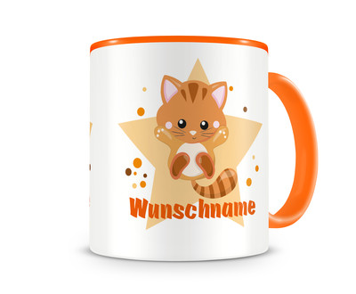 Tasse mit einer Mietze Katze als Motiv