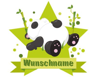 Buntes Wandtattoo Trschild "Schlafender Panda Br"