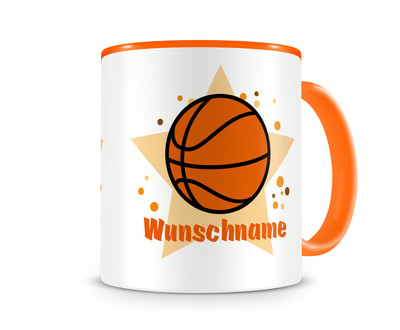 Tasse mit einem Basketball als Motiv