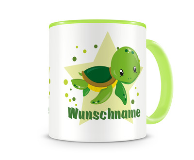 Tasse mit einer kleinen Schildkrte als Motiv