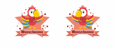 Trinkflasche bedruckt mit dem Motiv Lustiger Papagei - Ansicht 2
