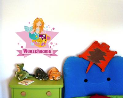 Buntes Wandtattoo Trschild 
