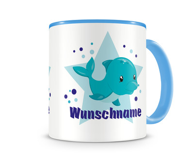 Tasse mit einem Delfin als Motiv