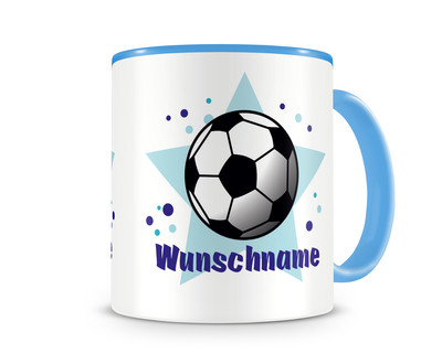 Tasse mit einem Fussball als Motiv