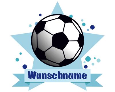 Buntes Wandtattoo Trschild "Fussball"