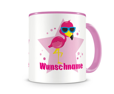 Tasse mit einem Flamingo als Motiv