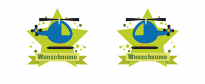 Trinkflasche bedruckt mit dem Motiv Hubschrauber - Ansicht 2