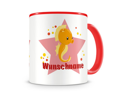 Tasse mit einem Seepferdchen als Motiv