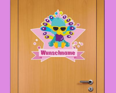 Buntes Wandtattoo Trschild 