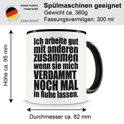 Tasse mit dem Motiv Ich arbeite gut mit anderen... - Ansicht 2
