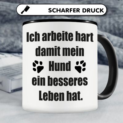 Tasse mit dem Motiv Ich arbeite hart Hunde Spruch - Ansicht 5