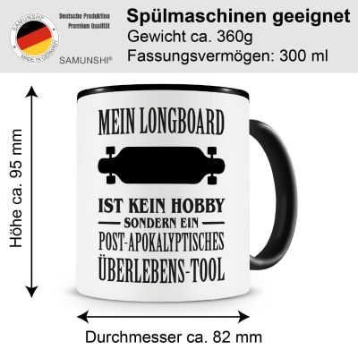 Tasse mit dem Motiv Mein Longboard ist kein Hobby - Ansicht 2