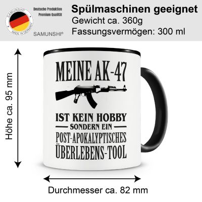 Tasse mit dem Motiv Meine AK-47 ist kein Hobby Tasse