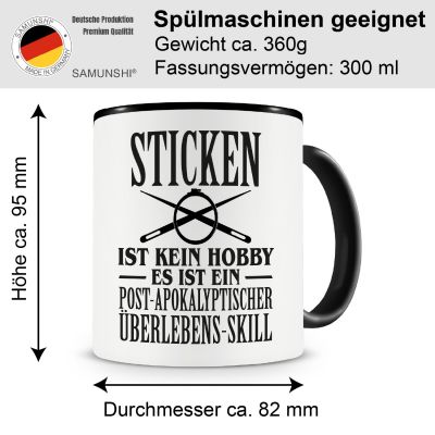 Tasse mit dem Motiv Sticken ist kein Hobby - Ansicht 2