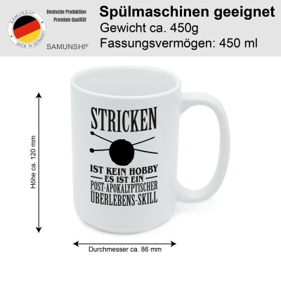 XXL Tasse mit dem Motiv Stricken ist kein Hobby - Ansicht 2