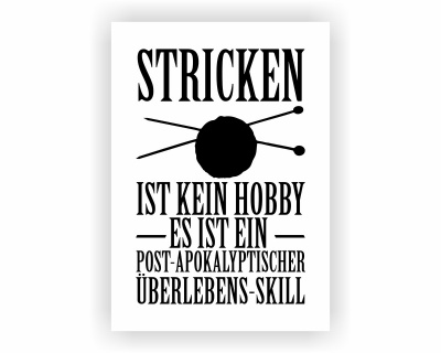 Poster mit dem Motiv Stricken ist kein Hobby