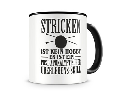 Tasse mit dem Motiv Stricken ist kein Hobby