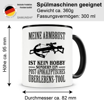 Tasse mit dem Motiv Meine Armbrust ist kein Hobby - Ansicht 2