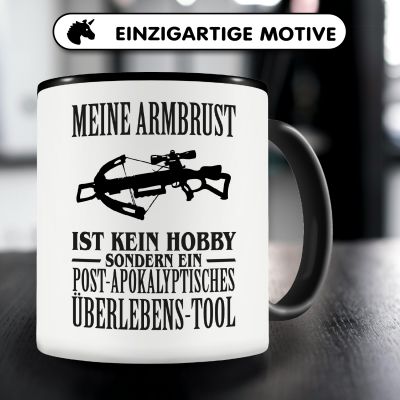 Tasse mit dem Motiv Meine Armbrust ist kein Hobby - Ansicht 3