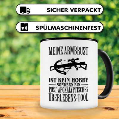 Tasse mit dem Motiv Meine Armbrust ist kein Hobby - Ansicht 4