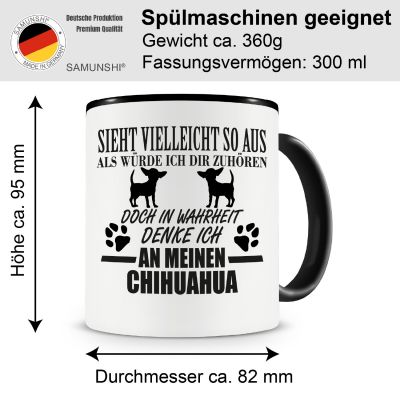 Tasse mit dem Motiv Ich denke an meinen Chihuahua Tasse