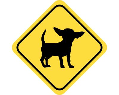 Warnschild Chihuahua Aufkleber