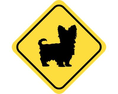 Warnschild Yorkshire Terrier Aufkleber