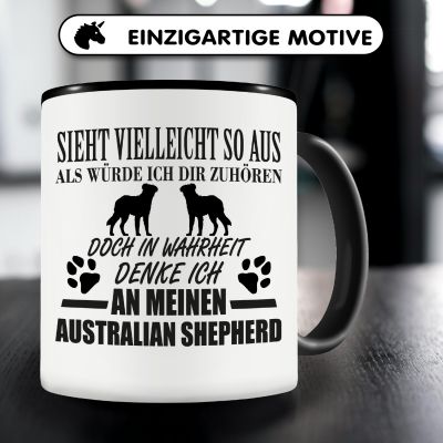 Tasse mit dem Motiv Ich denke an meinen Australian Shepherd - Ansicht 3