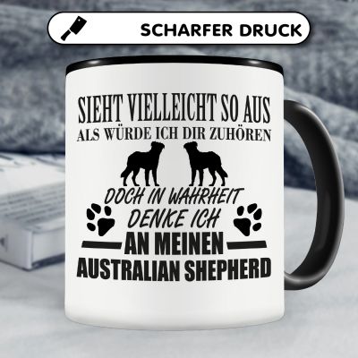 Tasse mit dem Motiv Ich denke an meinen Australian Shepherd - Ansicht 5