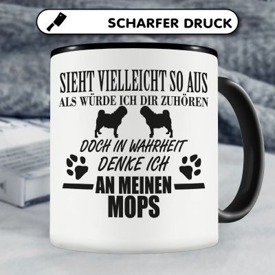 Tasse mit dem Motiv Ich denke an meinen Mops - Ansicht 5