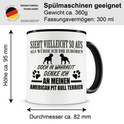 Tasse mit Motiv Ich denke an meinen American Pit Bull Terrier - Ansicht 2