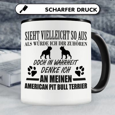 Tasse mit Motiv Ich denke an meinen American Pit Bull Terrier - Ansicht 5