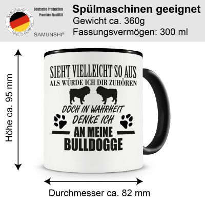Tasse mit dem Motiv Ich denke an meine Bulldogge - Ansicht 2
